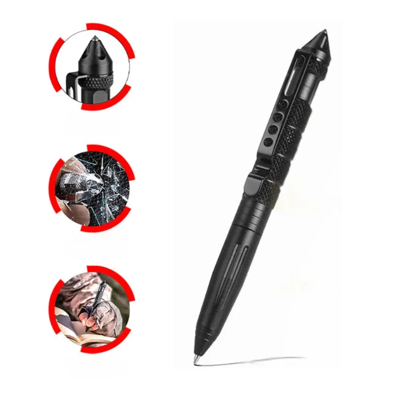 Pen Tactical Glass - Stylo tactique multifonctionnel, auto-défense, survie d'urgence,