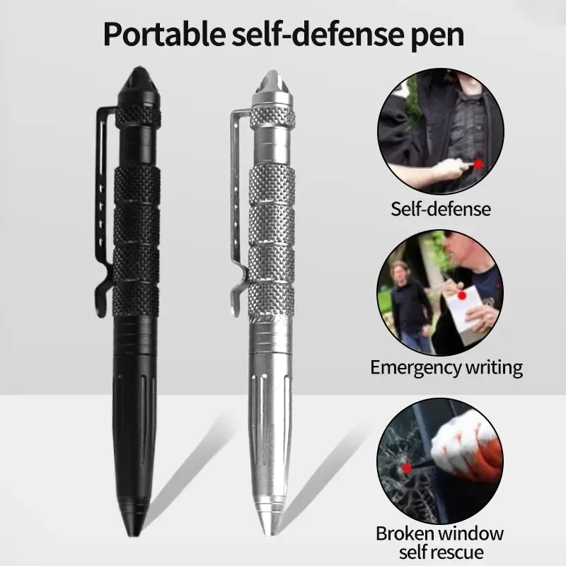 Pen Tactical Glass - Stylo tactique multifonctionnel en acier tungstène,