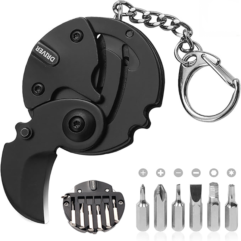 Edc Carry Coins - Outil multifonctionnel pliable porte-clés, tournevis hexagonal