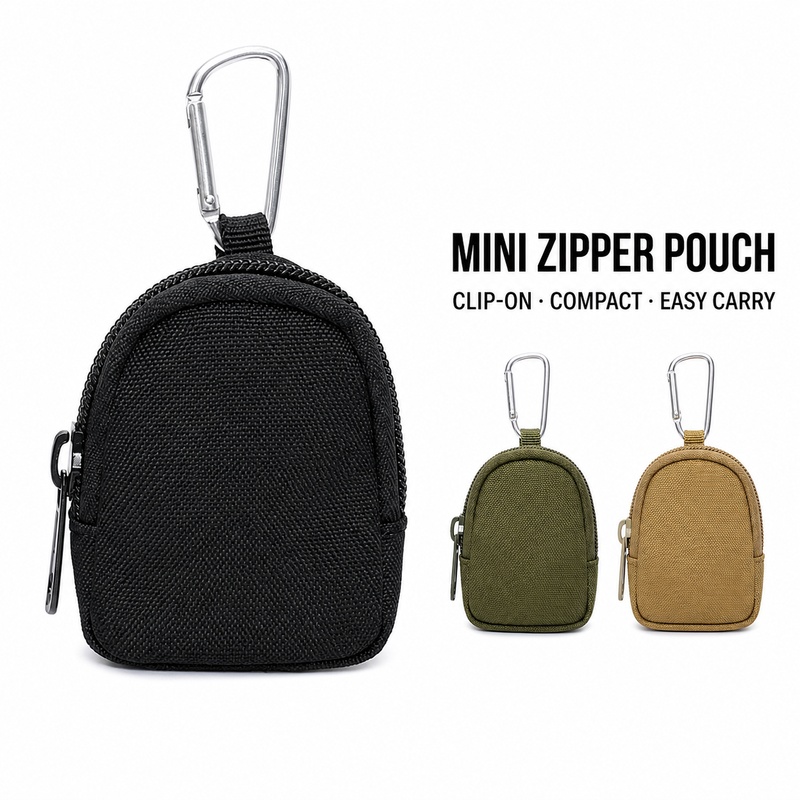 Edc Carry Coins - Mini porte-clés et porte-monnaie à fermeture