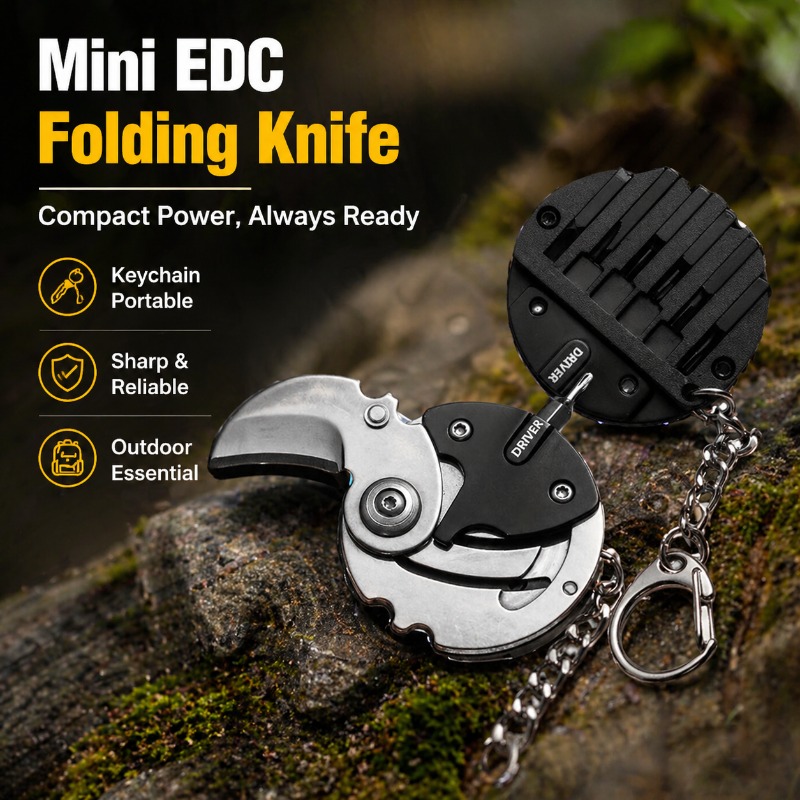 Edc Carry Coins - Couteau pliant de poche pour l'extérieur,
